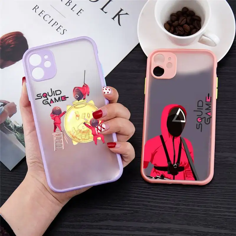 

Squid Game horror tv series Phone Case matte transparent For iphone 7 8 11 12 plus mini x xs xr pro max cover