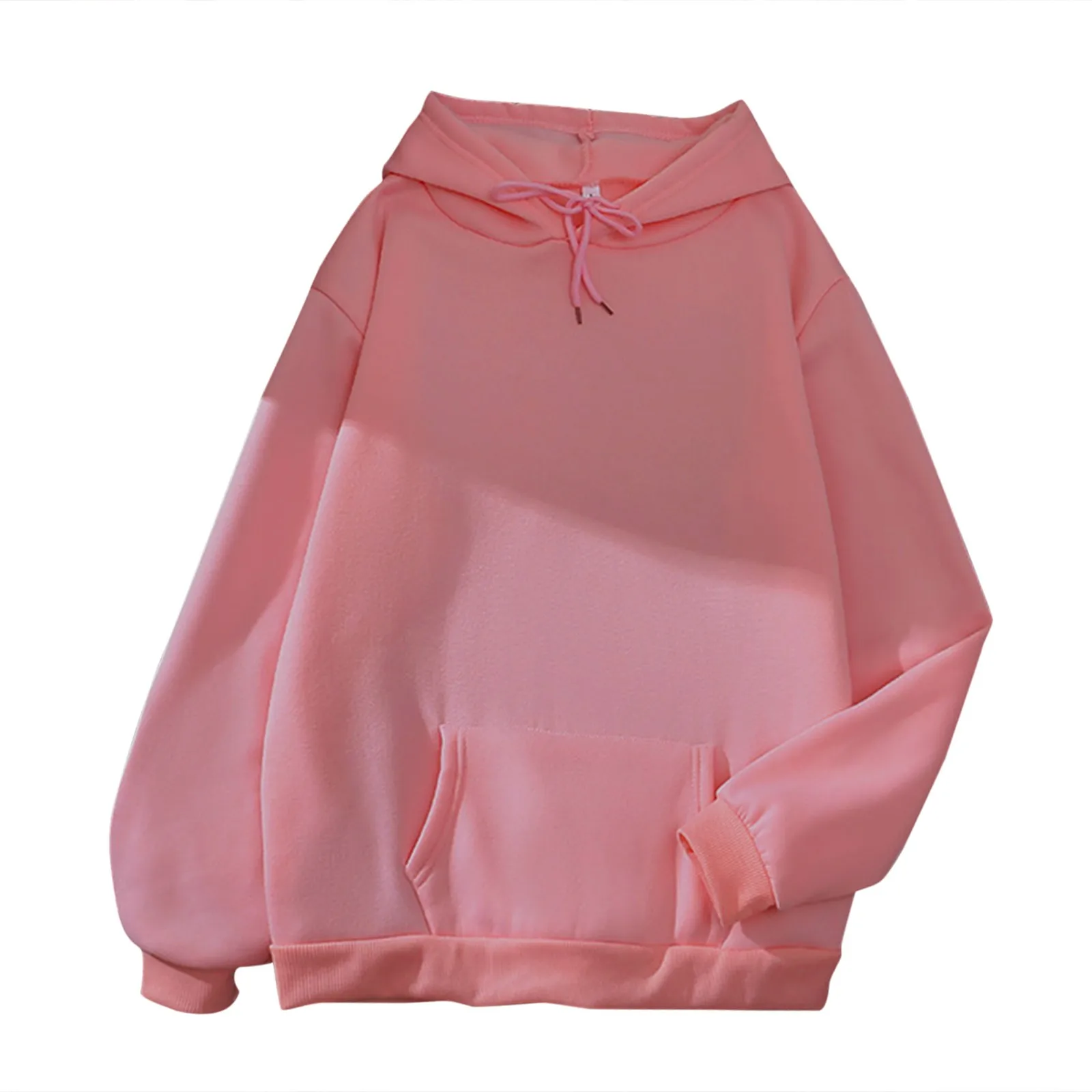 Oversized Hoodie Women's Casual Solid Top Long Sleeve Loose Hooded Sweatshirt Top With Pocket Drawstring Streetwear Hoodies 2021