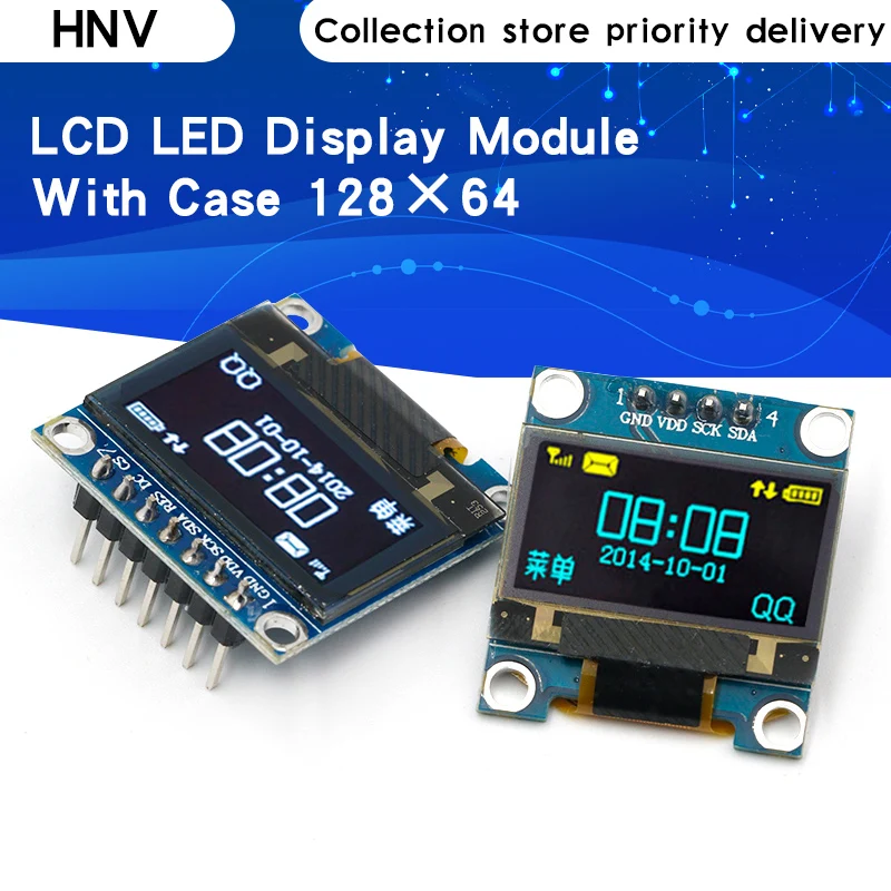 

10PCS 4pin 7pin White/Blue/Yellow Blue color 0.96 inch 128X64 OLED Display Module For Arduino 0.96" IIC I2C SPI Communicate