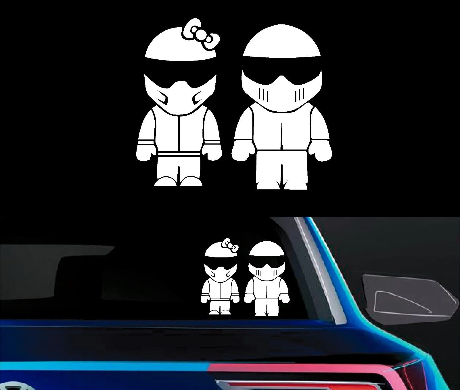 

Для Mr & Mrs The Стиг-His Her Vinyl Car Wall переводная Наклейка для окна Logo 120 мм