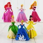 6 шт.лот 8 см Фигурки принцессы игрушки Белль Золушка колокольчик танцующие спутанные красавицы для сна куклы подарки на день рождения
