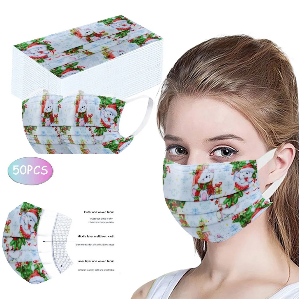 Маски унисекс мягкие 3-слойные с принтом спортивный пылезащитный респиратор для