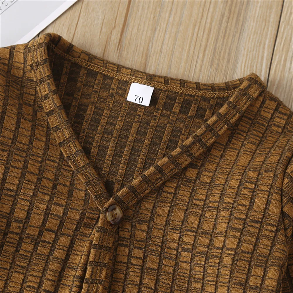 Baby Spring Coat Infant Kids Boy Girl Tops Jacket Cardigan Solid V-neck Outerwear Knitted Clothes |