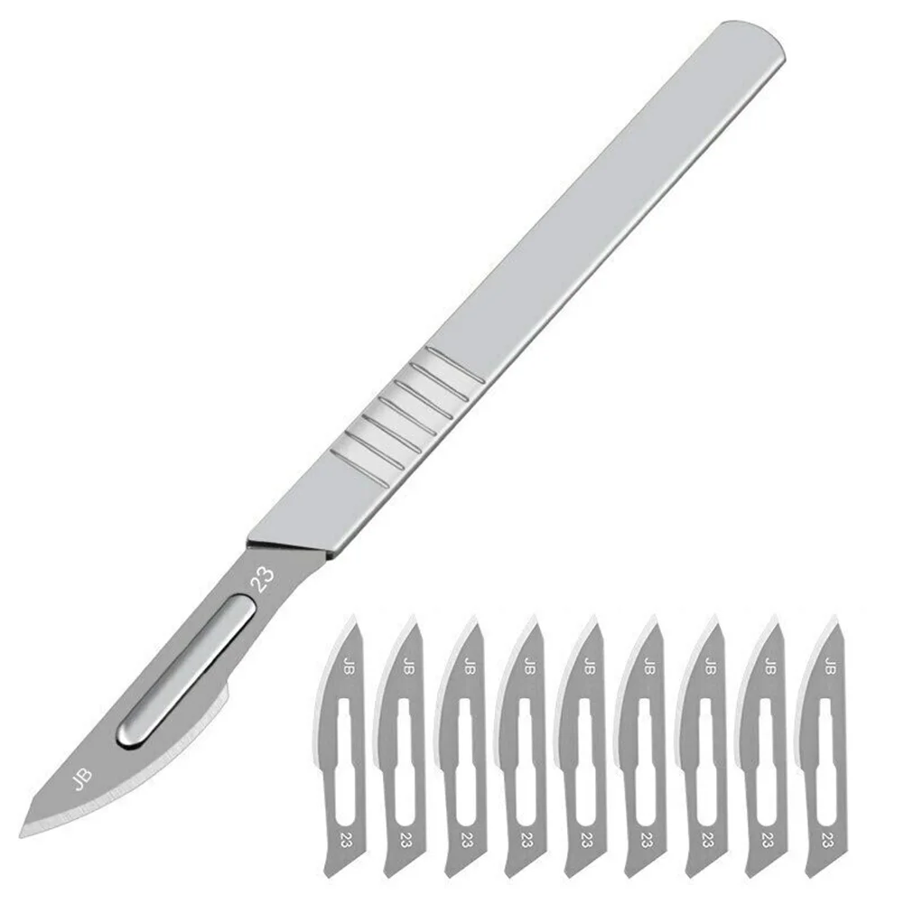 

Carbon Steel Carving Metal Scalpel Handle 11# 23# Engraving Craft Knive Non-Slip Scalpel Knife Paper Cutting Tool Knife