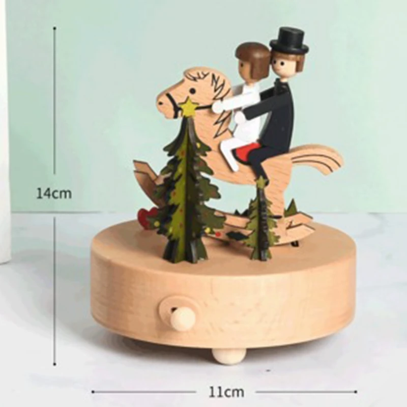 Танабата сказка Музыкальная шкатулка качалка в виде лошади деревянные поделки