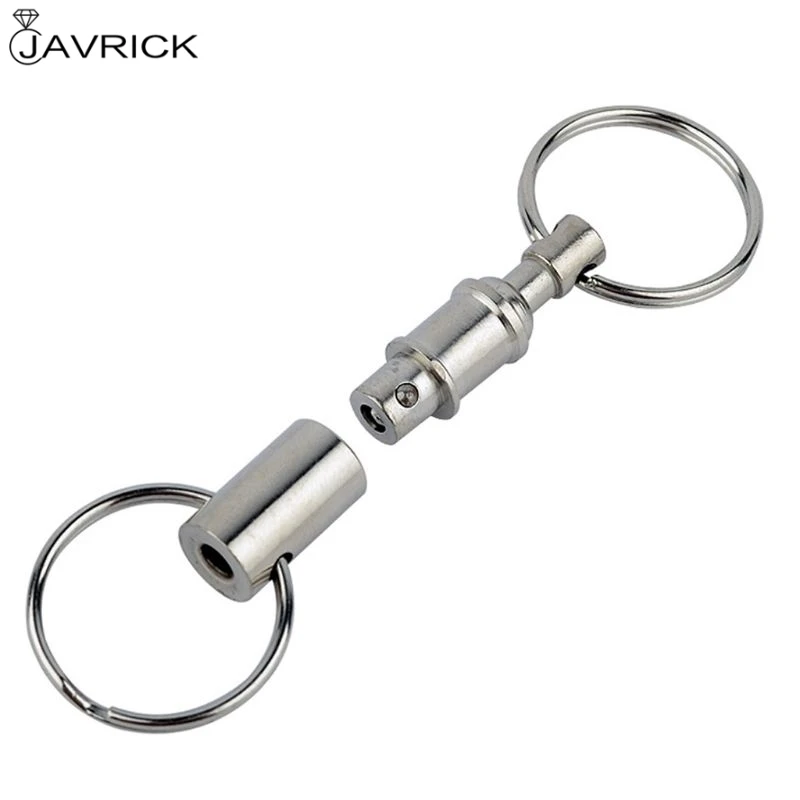 Выдвижной быстросъемный серебряный брелок легко отсоединить двойной для ключей