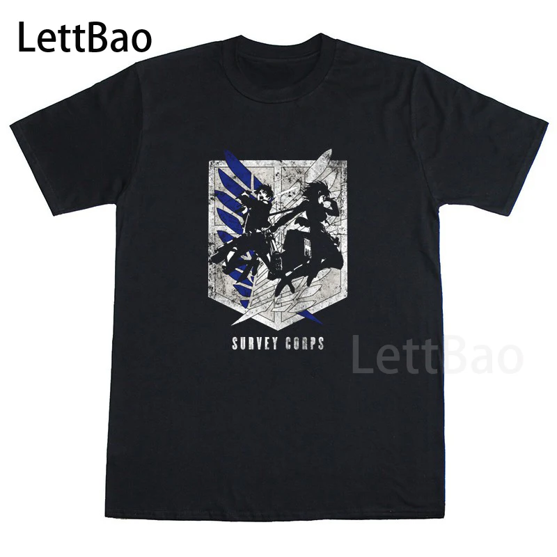 

Крутая забавная футболка унисекс «атака на Титанов», Повседневная футболка с круглым вырезом, популярная в стиле Харадзюку Летняя женская/...