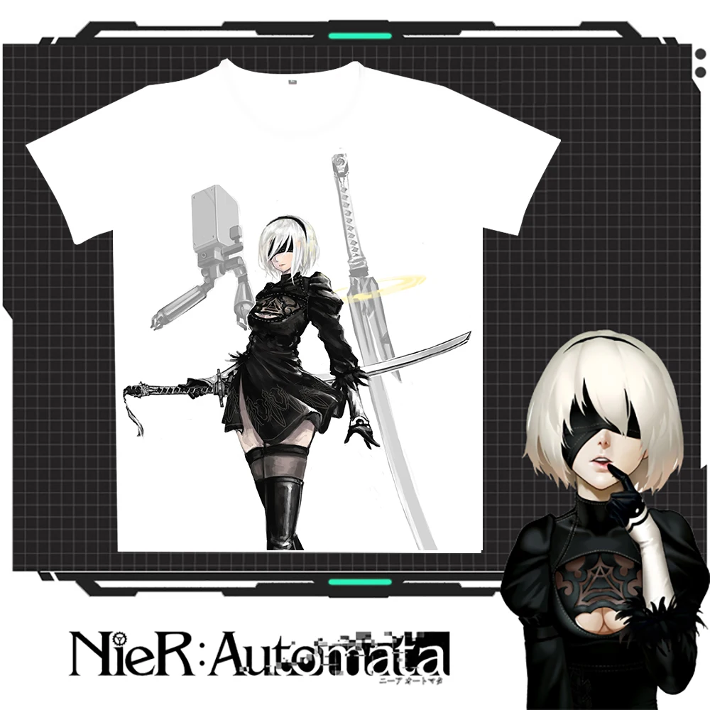 COYOUNG Бренд Новое поступление игры NieR: автоматические футболки с принтом молочный