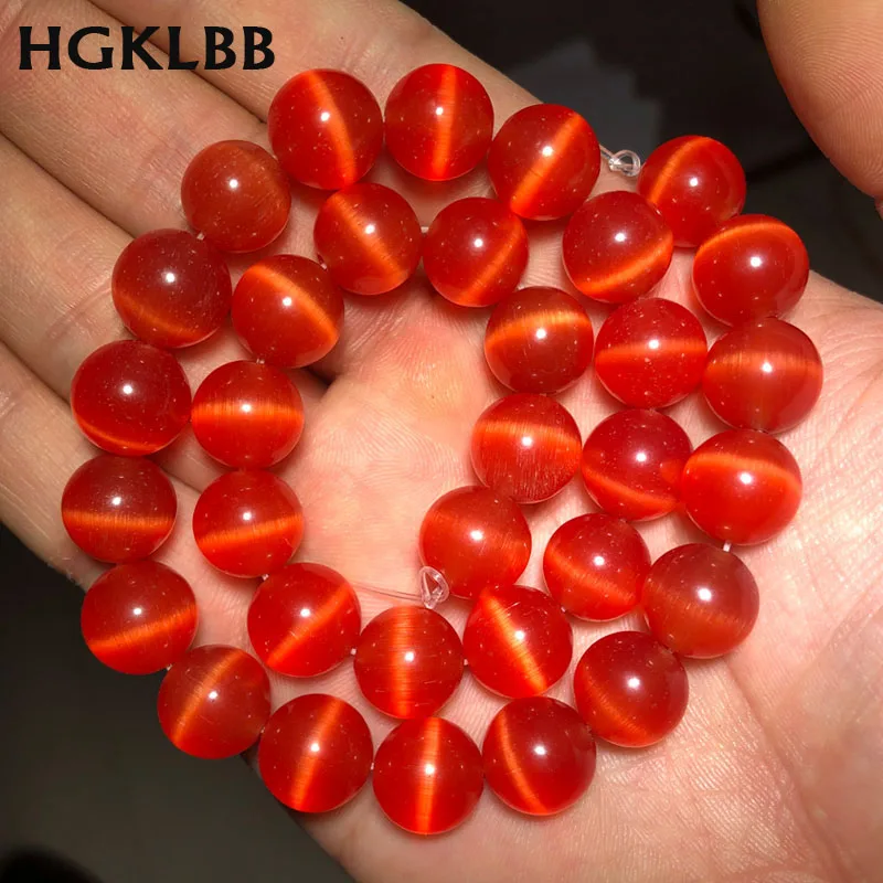 Бусины с опалом HGKLBB красный кошачий глаз круглые бусины россыпью аксессуары для