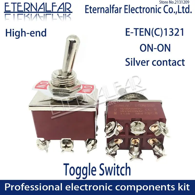 Высококачественный серебристый контактный E TEN(C)1321 DPDT 12 мм 15A 250 В AC вкл. ВКЛ. 6Pin