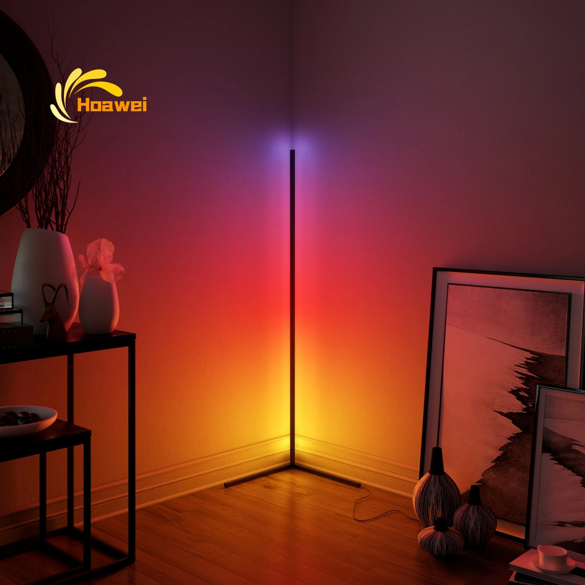 

Modern LED Corner Stand Lamp Bedroom Living Room Remote Control Coloful Floor Lights Nordic Home RGB Foyer Bar Floor Lamps