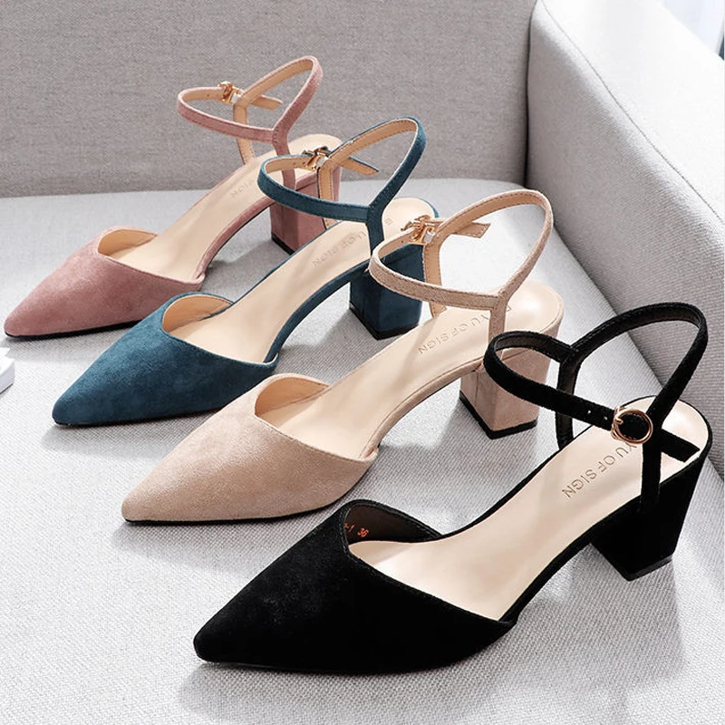 Женская обувь на высоком квадратном каблуке однотонные туфли лодочки из флока с