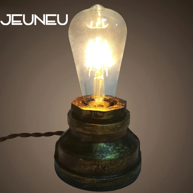 Винтажная Паровая панковская Настольная лампа с выключателем E27 светодиодные