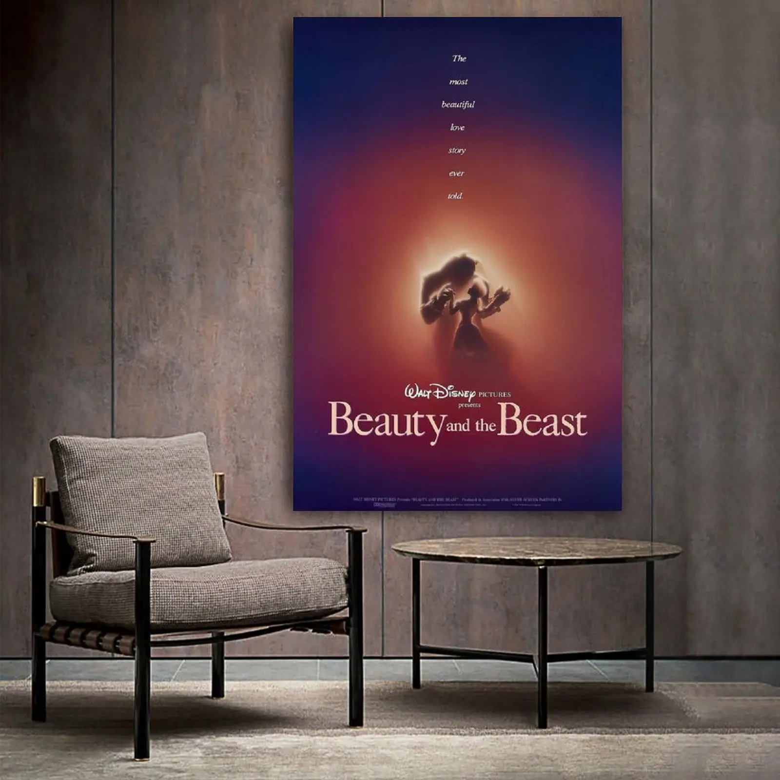 

Классический винтажный плакат Красавица и Чудовище 1991, художественный плакат на холсте, настенный художественный принт, современные Семей...