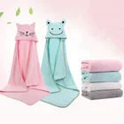 Полотенце с капюшоном для малышей, банный халат для новорожденных, супермягкое банное полотенце, одеяло, теплая ткань для новорожденных мальчиков и девочек