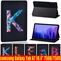 case for samsung galaxy tab a7 10 4 inch 2020 t500t505 initials name pu leather case tablet protective stand cover free stylus