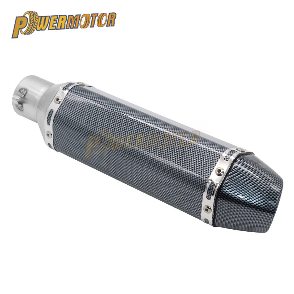 

Выхлопная труба для мотоцикла, глушитель из углеродного волокна 51 мм для Мотоциклов GY6 CBR125 CB400 CB600 YZF ATV Dirt Pit Bike