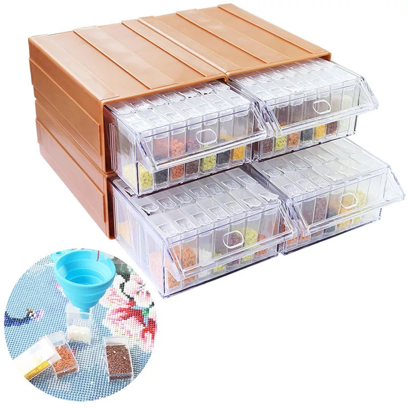 

DIY5d Diamond Painting Jar Tool Accessories Drawer Storage Box Diamond Embroidered Bead Storage Box Box Transparent