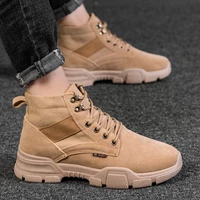 new men boots vintage suede leather western ankle boots men waterproof autumn winter boots casual shoes basic canvas boots 38 44