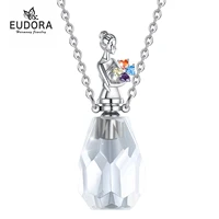eudora girl flower natural white crystal pendant fine simple aromatherapy essential oil natural stone necklace women jewelry 24b