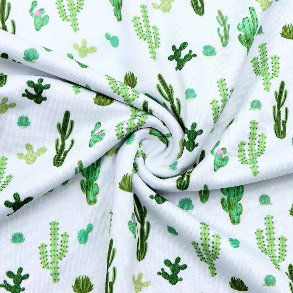 1/2 ярда эластичная трикотажная ткань из спандекса с цветочным принтом кактуса |