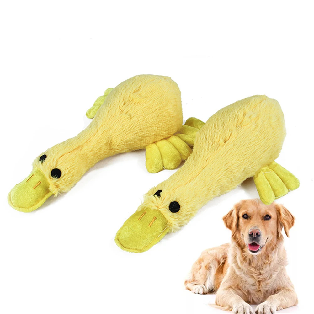 

Plush Duck Dog Molar Clean Teeth Toy Pet Chew Squeak Toy Puppy Interactive Training Biting Toys Pets Chewing Sounding Toys