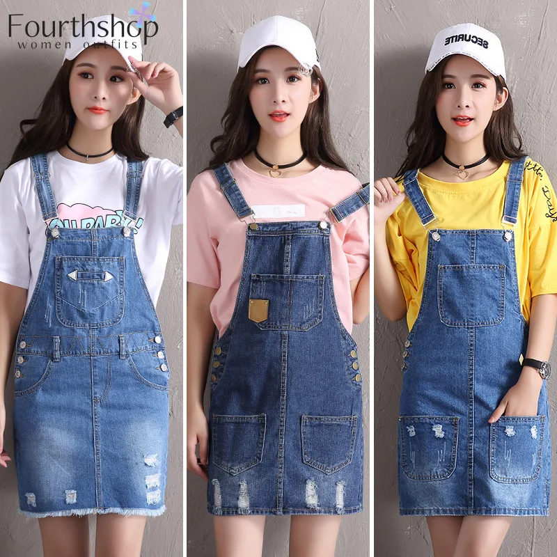 Женский джинсовый сарафан на подтяжках повседневный комбинезон без рукавов с