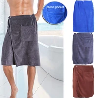new fashion man wearable magic mircofiber bath towel with pocket soft swimming beach bath towel bathroom accessories
