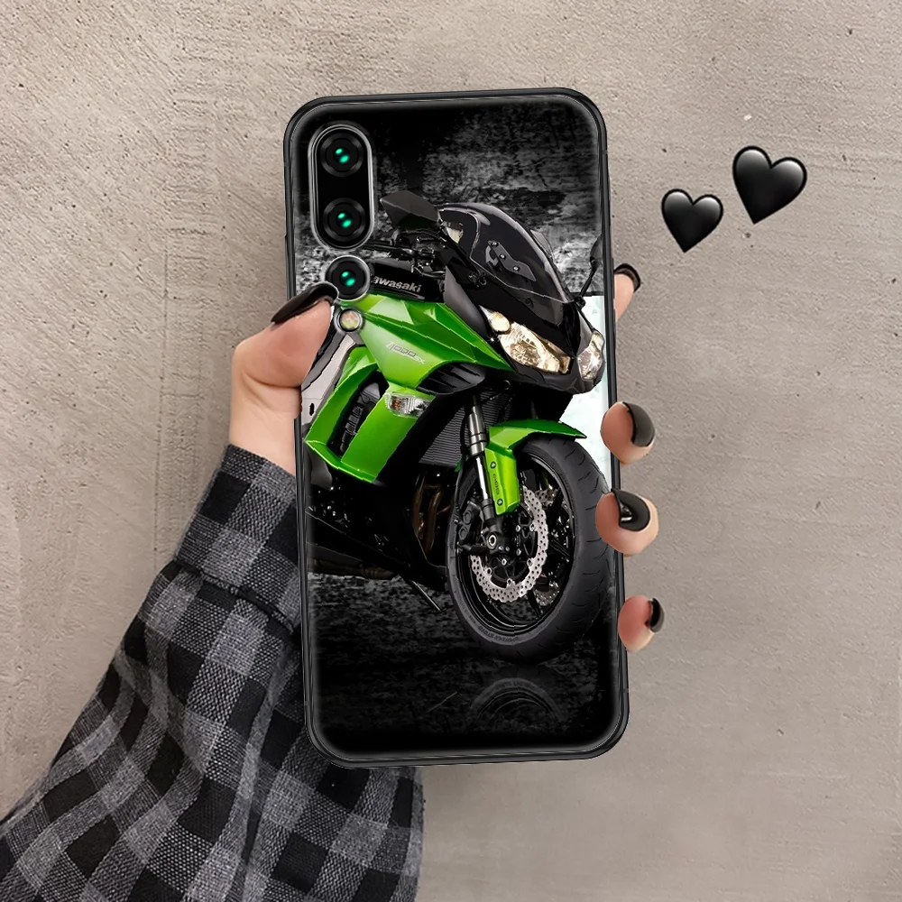 

brand Kawasakis fashion Ninja moto Phone case For Huawei P Mate P10 P20 P30 P40 10 20 Smart Z Pro Lite 2019 black painting