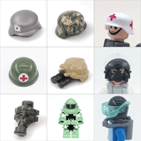 diy helmet hat night vision wetsuit body armor accessories soldier military ww2 model building block brick kids for children toy
