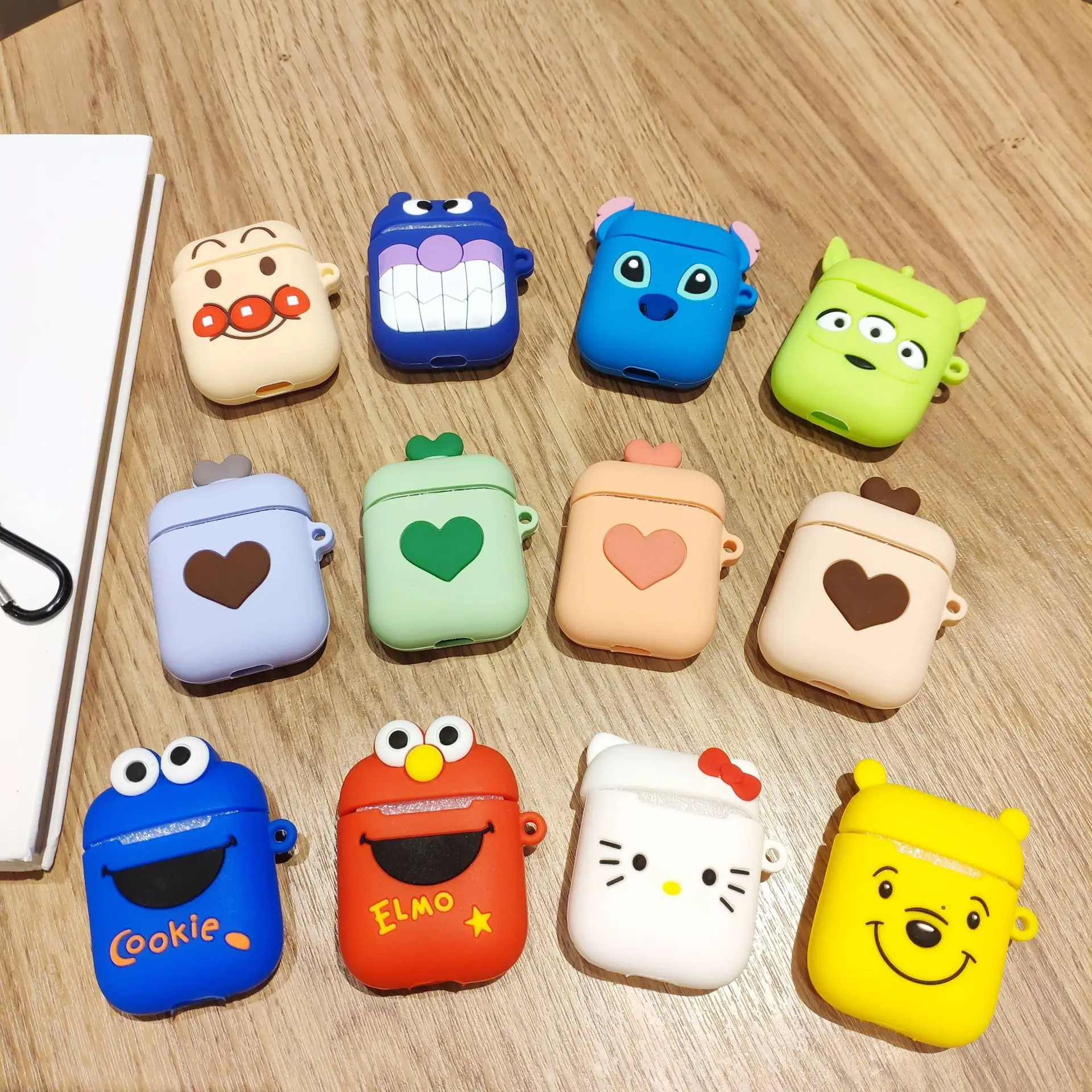 Чехол для беспроводных наушников Cartoon Wireless Bluetooth Earphone Case для Apple AirPods из силикона на чехле Airpods 2, защитный чехол роскоши.