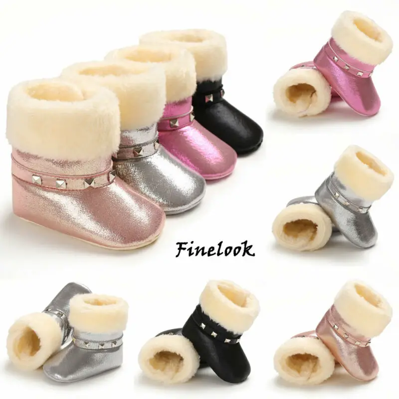 Модное платье с блестками и зимние детские ботинки для маленьких девочек обувь