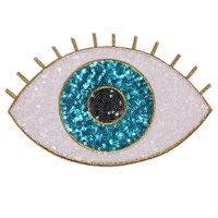 blue sequins large eyes wholesale patches badge iron on patches for clothing cloth patch sticker clothing accessories