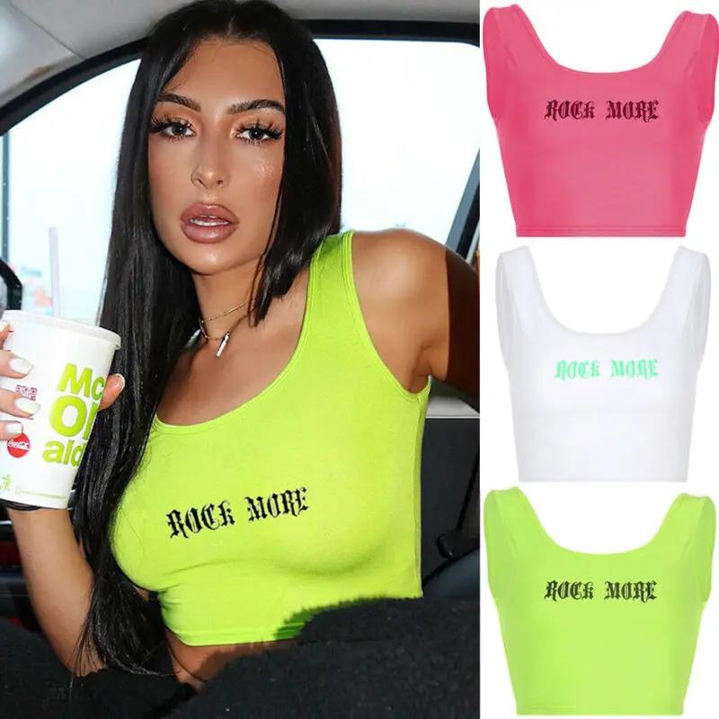 Кроп-Топ женский без рукавов базовая Облегающая майка спортивный укороченный