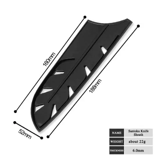 For 7 Inch Santoku AINZUO 6 шт черный Пластик Кухня Ножи защита лопастей ножны Набор для 3,5, 5, 7, 8, 8, 8 дюймов кухонные аксессуары, нож - Цвет: For 7 Inch Santoku