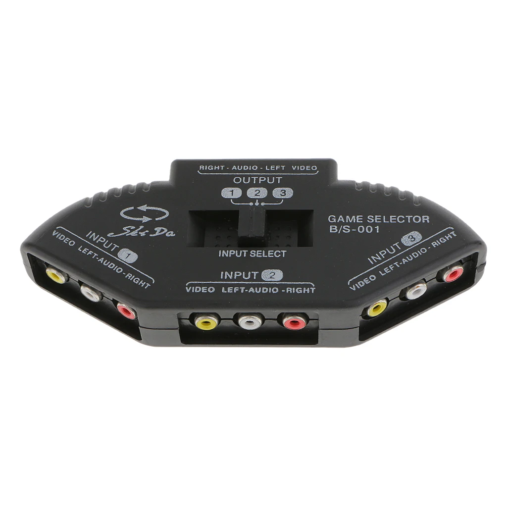 AV мульти вход выход 3-Way RCA аудио Селектор Видео переключатель коробка черный