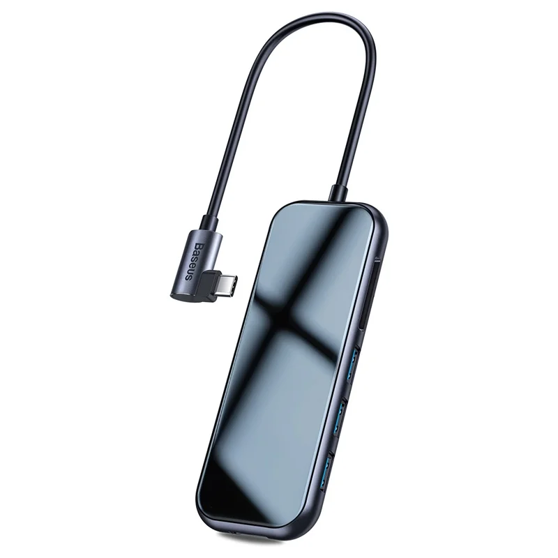 Baseus USB хаб для HDMI USB 3.0 концентратора для Macbook Pro Huawei Samsung 5 портов переходник для мобильного телефона USB разветвитель Док станция типа C Hub Hab адаптер - Цвет: grey