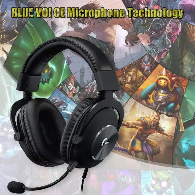 Logitech G Pro X USB Wired Gaming Headset Blue VOICE 7.1 Channel Surround Sound Hi-Fi Stereo Headset with Detachable Microphone