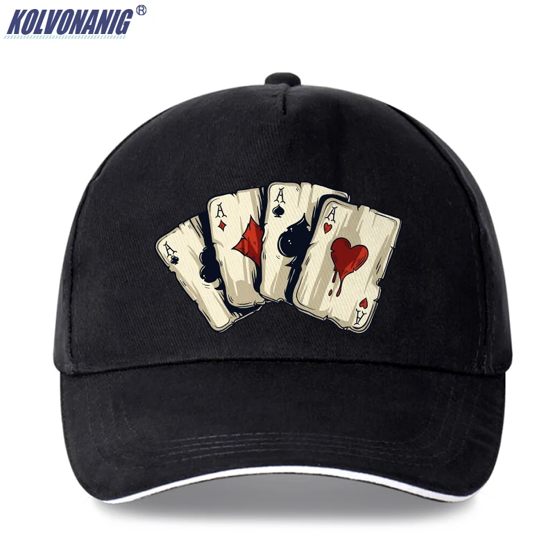 

2021 Summer Fashion Poker Spades 4A Pattern Funny Print Men's Baseball Caps Hip Hop Women Cotton Trucker Cap Snapback Dad Hats