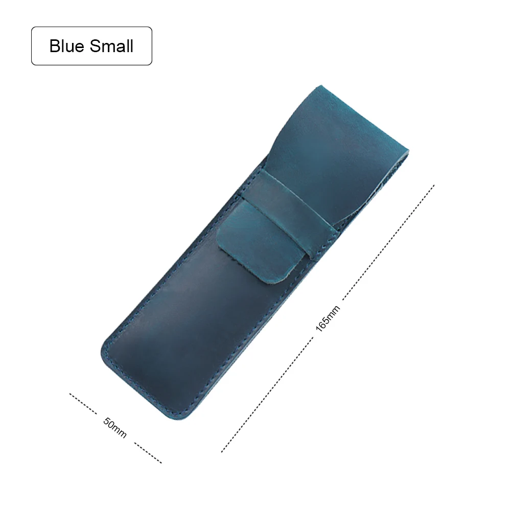Blue Small Ручная работа, натуральная кожа, сумка-карандаш из воловьей кожи, винтажный Ретро стиль, аксессуары для путешествий, журнал - Цвет: Blue Small