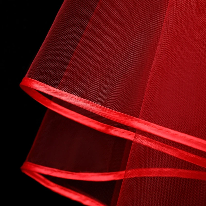 Двухслойная сетчатая Тюлевая однотонная женская короткая свадебная фата с