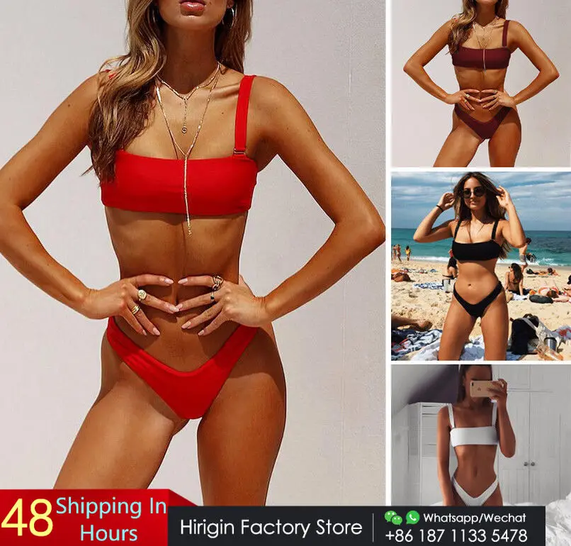 

Hirigin Новые Бикини-бандо Бикини Для женщин купальный костюм летний пляжный купальник Для женщин купальник монокини купальник пляжная одежда