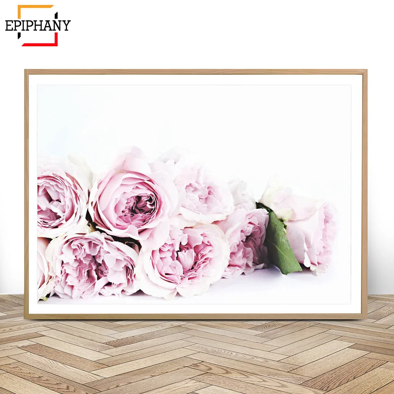 Розовый Настенный художественный постер пион с принтом румян пионы цветочный