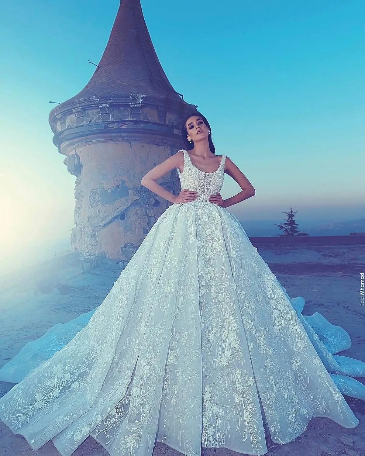 Женское свадебное платье It's yiiya белое кружевное с открытой спиной и квадратным