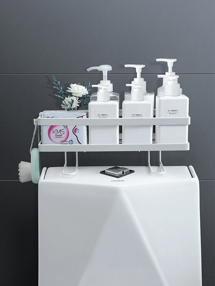 

zq Punch-Free Toilet Storage Rack Bathroom Wall-Mounted Toilet Storage Rack