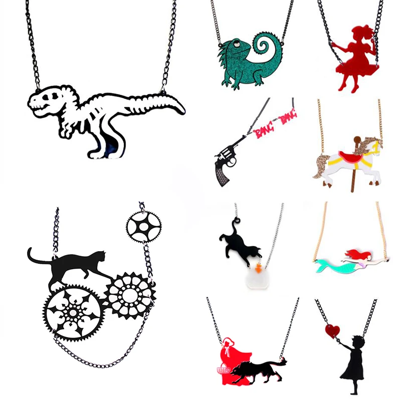 Ожерелья для женщин и мужчин акриловые вечеринок модные в стиле панк новые