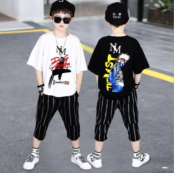 

Комплекты одежды для мальчиков, Детская футболка с рисунком Феникса, комплект из двух предметов: футболка с короткими рукавами + штаны, одеж...