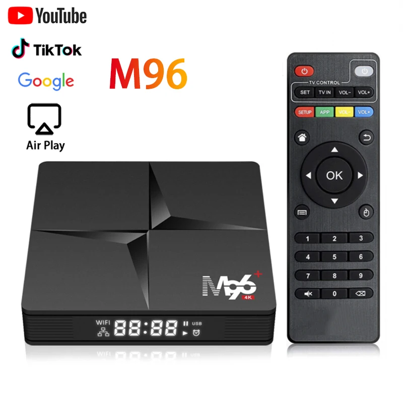 

M96 TV BOX Android 9 RK3318 4+32G Dual Wifi 2.4G 5G BT V4.0 IR Remote Control 4K HD YouTube Media Player Settop M96 TVBox 2g 16g