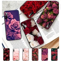 beautiful rose peony flower black silicone cell phone case for samsung galaxy s9 s10 s20 s21 s30 plus ultra s10e s7 s8 cover