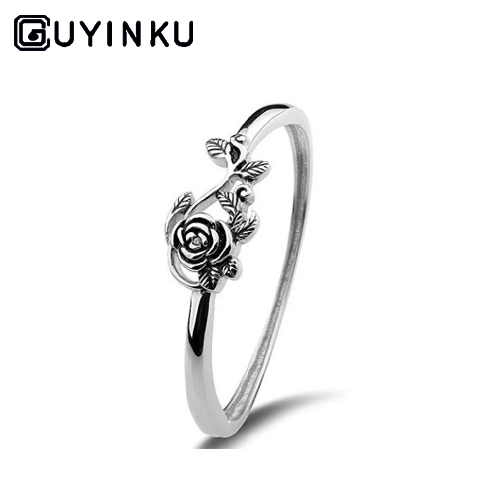925 Sterling Silver Ring For Women Wedding Engagement Fine Jewelry Retro Rose Ancient | Украшения и аксессуары